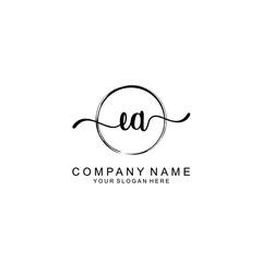 EA Initials handwritten minimalistic logo template vector