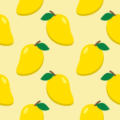 mango seamless pattern flat design vector illustration