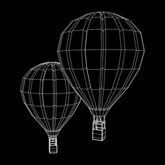 Obraz premium Airballoon design airway travel transport. Air ship with cabin