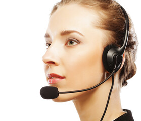 Close up portrait of Woman customer service worker