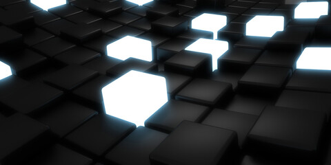 3d abstract cubes background. 3d illustration