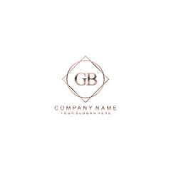 GB Initials handwritten minimalistic logo template vector