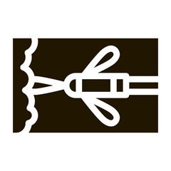 sprayer drain cleaning glyph icon vector. sprayer drain cleaning sign. isolated symbol illustration