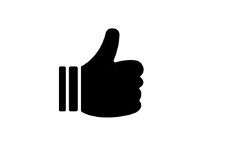 Like an icon. Like a hand. Raise your Thumb. Outline symbol of love. Social media sign.
