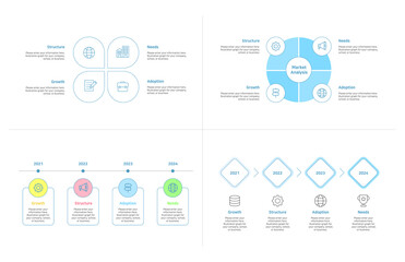 Set of infographic illustrations for presentations. Presentation, flyer, annual report, book, brochure, flyer template design.