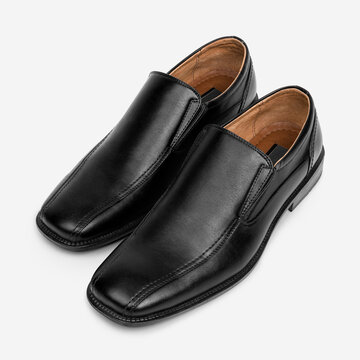 Black leather slip-on men&rsquo's shoes fashion
