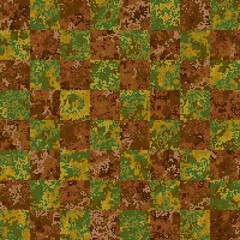 A chessboard consisting of cells with a pixel camouflage pattern. Seamless texture.