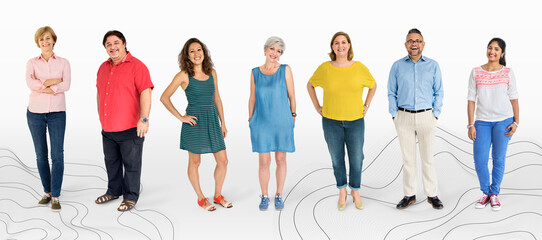 Diverse people character mockups set