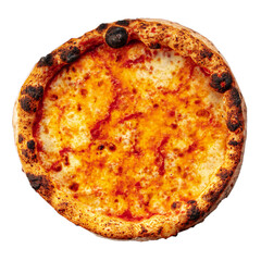 Isolated margherita neopolitan pizza on the white background