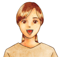 あいうべ体操をする女性「あ」