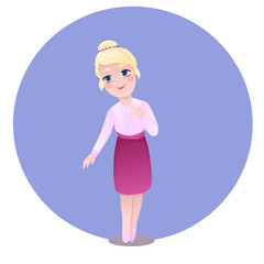 Vector illustration of little girl