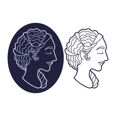 Beautiful woman profile view, vector logo template for beauty salon, hair salon, logo concept
