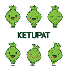 cute mascot KETUPAT food.