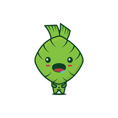 cute ketupat characther.