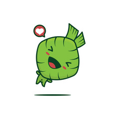 cute ketupat characther.