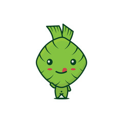 cute ketupat characther.