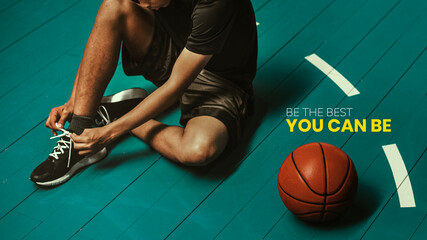 Basketball sport background with be the best you can be text © Rawpixel.com