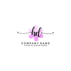 HD Initials handwritten minimalistic logo template vector