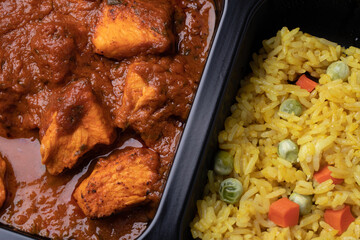 Chicken Tikka Masala and Turmeric Rice Indian cuisine