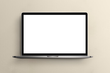 Empty laptop screen with design space