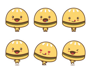 cute burger mascot cartoon