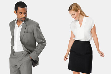 Formal work outfit for apparel ad