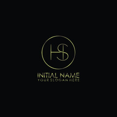 HS Initials handwritten minimalistic logo template vector