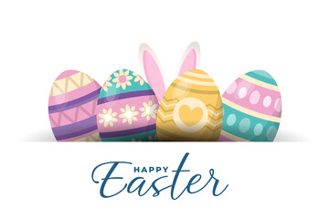 happy easter day greeting card template	
