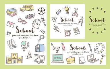 学校のイラスト_デザインセット01