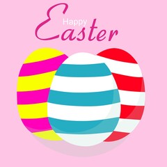 easter card with eggs and bunny