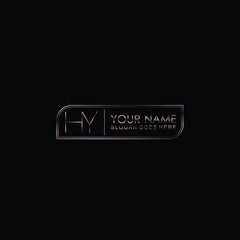 HY Initials handwritten minimalistic logo template vector