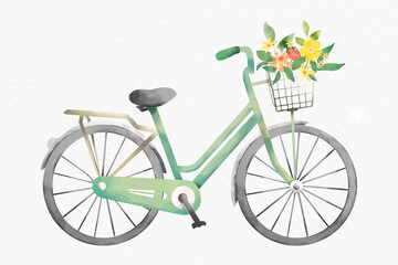 Fototapeta na wymiar Bicycle delivering flowers design element