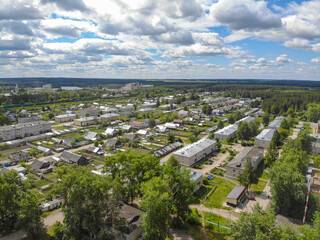 Fototapeta na wymiar Aerial view of the village (Strizhi, Kirov region, Russia)