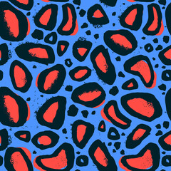 Seamless Leopard Pattern. Colorful Animal Skin Print. Spotted animal illustration. Jungle Animal fur Design.