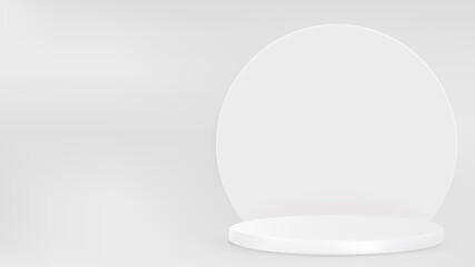 Display podium 3D rendering minimal gray product backdrop