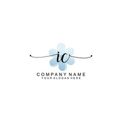IC Initials handwritten minimalistic logo template vector