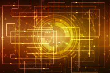 2d illustration Abstract futuristic electronic circuit technology background