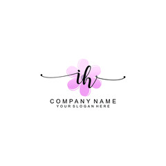 IH Initials handwritten minimalistic logo template vector