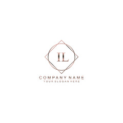 IL Initials handwritten minimalistic logo template vector