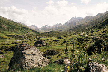 Fototapeta na wymiar Hiking in the European Alps