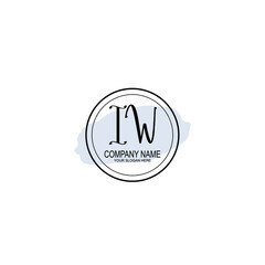 IW Initials handwritten minimalistic logo template vector