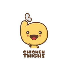 cute chicken thighs character. fast food cartoon illustration
