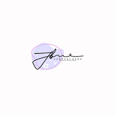 JB Initials handwritten minimalistic logo template vector