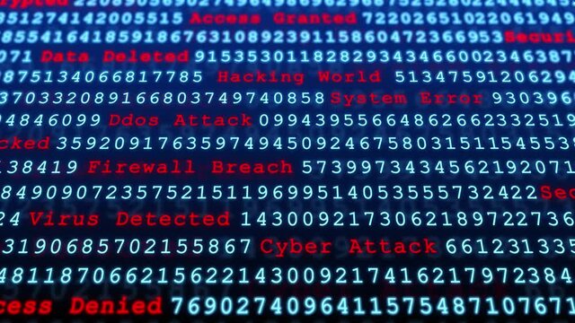 Abstract blue binary code background. Futuristic cyberspace Loopa nimation . Concept of mining cryptocurrency and bitcoin btc. Web developer. Digital computer code. Programming. Coding.