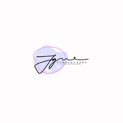 JG Initials handwritten minimalistic logo template vector