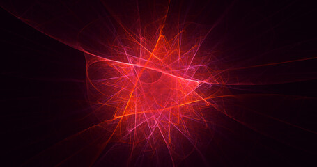 3D rendering abstract multicolor fractal light background