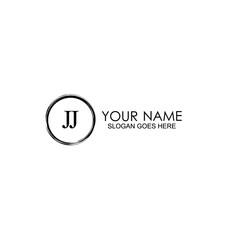 JJ Initials handwritten minimalistic logo template vector