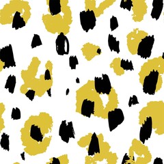 Abstract leopard print with spots and brushes