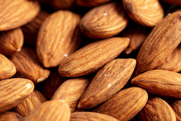 Close up of almond nuts as background.