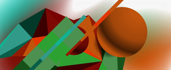 Trendy 3d geometric composition, design template for business or technology presentation, internet poster or web brochure cover